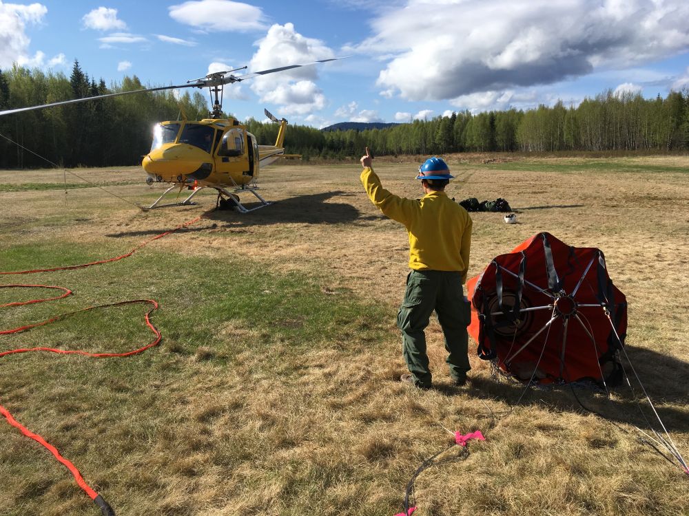 Student doing bucket check